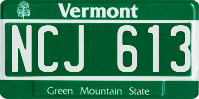 VT license plate NCJ613