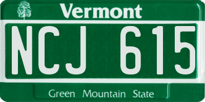 VT license plate NCJ615