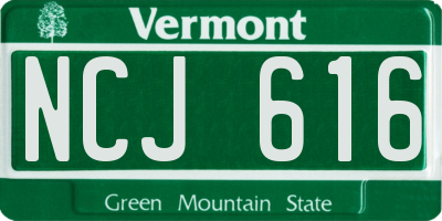 VT license plate NCJ616