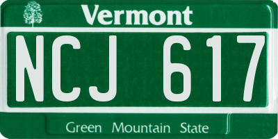VT license plate NCJ617