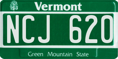 VT license plate NCJ620