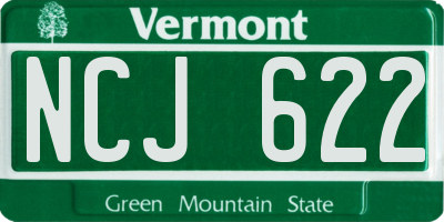 VT license plate NCJ622