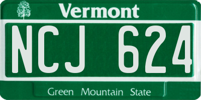 VT license plate NCJ624