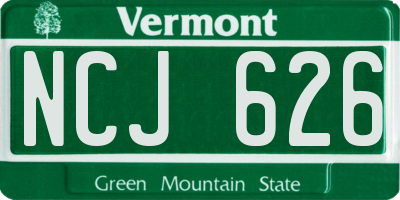 VT license plate NCJ626