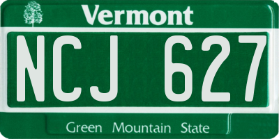 VT license plate NCJ627