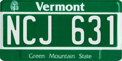 VT license plate NCJ631