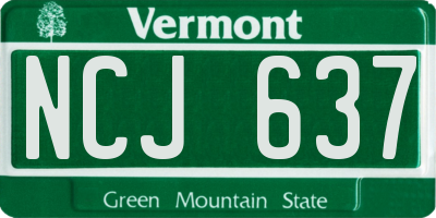 VT license plate NCJ637