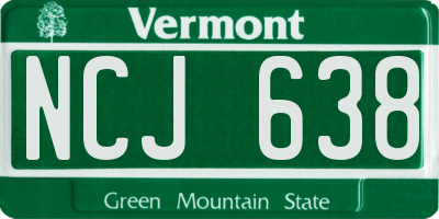 VT license plate NCJ638