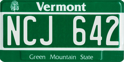 VT license plate NCJ642