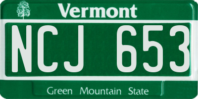 VT license plate NCJ653
