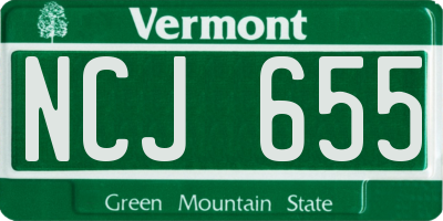 VT license plate NCJ655