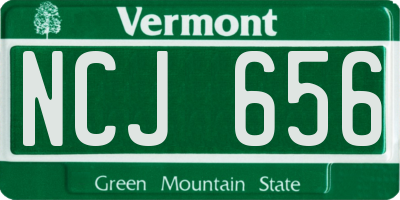VT license plate NCJ656