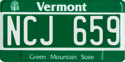 VT license plate NCJ659