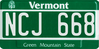 VT license plate NCJ668