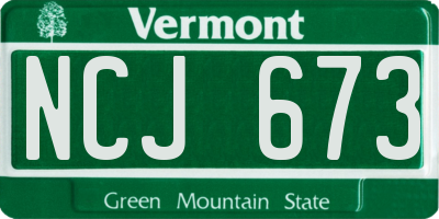 VT license plate NCJ673