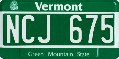 VT license plate NCJ675