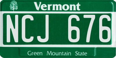 VT license plate NCJ676