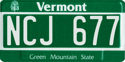 VT license plate NCJ677