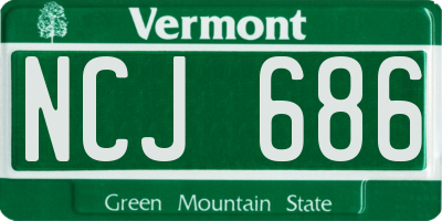 VT license plate NCJ686