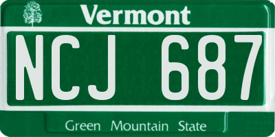 VT license plate NCJ687