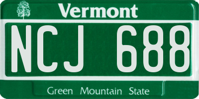 VT license plate NCJ688
