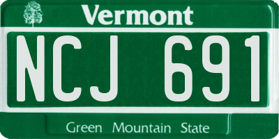 VT license plate NCJ691
