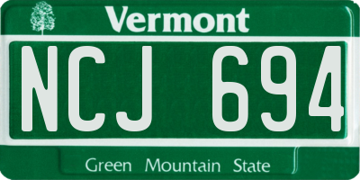 VT license plate NCJ694