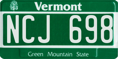 VT license plate NCJ698