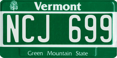 VT license plate NCJ699