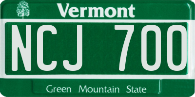 VT license plate NCJ700