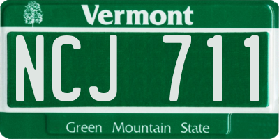 VT license plate NCJ711