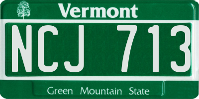 VT license plate NCJ713