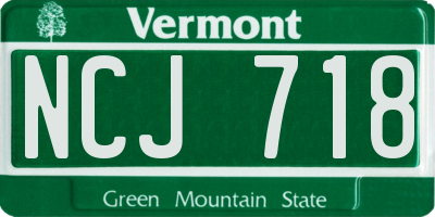 VT license plate NCJ718