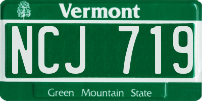 VT license plate NCJ719
