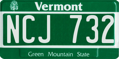 VT license plate NCJ732