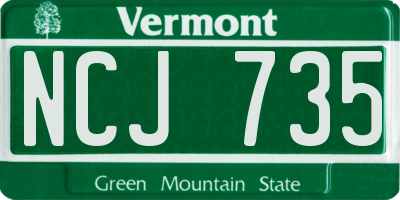 VT license plate NCJ735