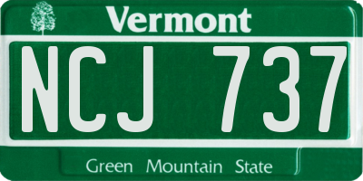 VT license plate NCJ737