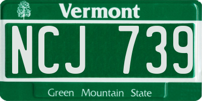 VT license plate NCJ739