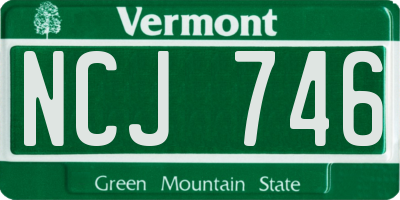 VT license plate NCJ746