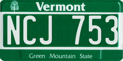 VT license plate NCJ753