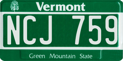 VT license plate NCJ759