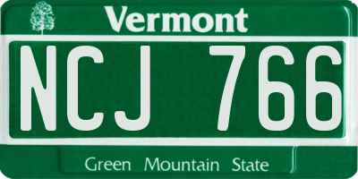 VT license plate NCJ766