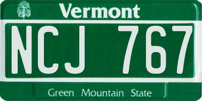 VT license plate NCJ767
