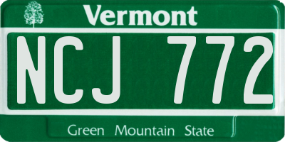 VT license plate NCJ772