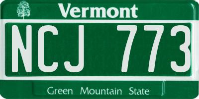 VT license plate NCJ773
