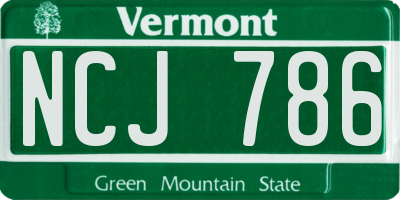 VT license plate NCJ786