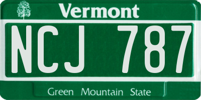 VT license plate NCJ787