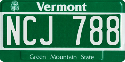 VT license plate NCJ788