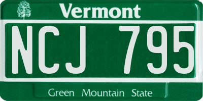 VT license plate NCJ795