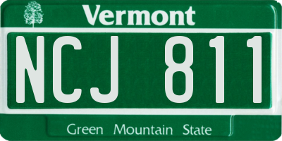 VT license plate NCJ811